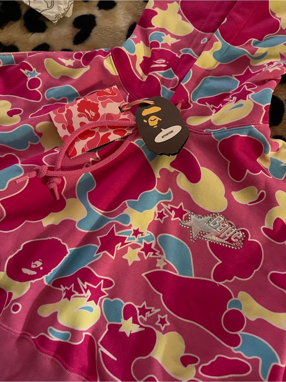 Bape Pink Multicolor Camo Hoodie